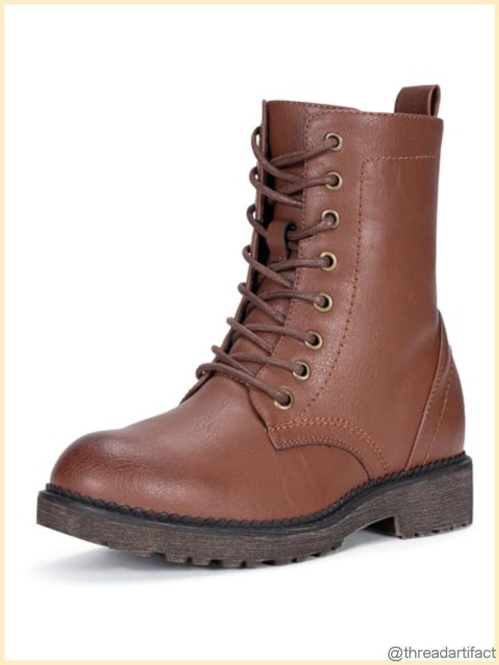 Women's Lace Up Combat Ankle Boots Low Heel Moto Fall Booties
